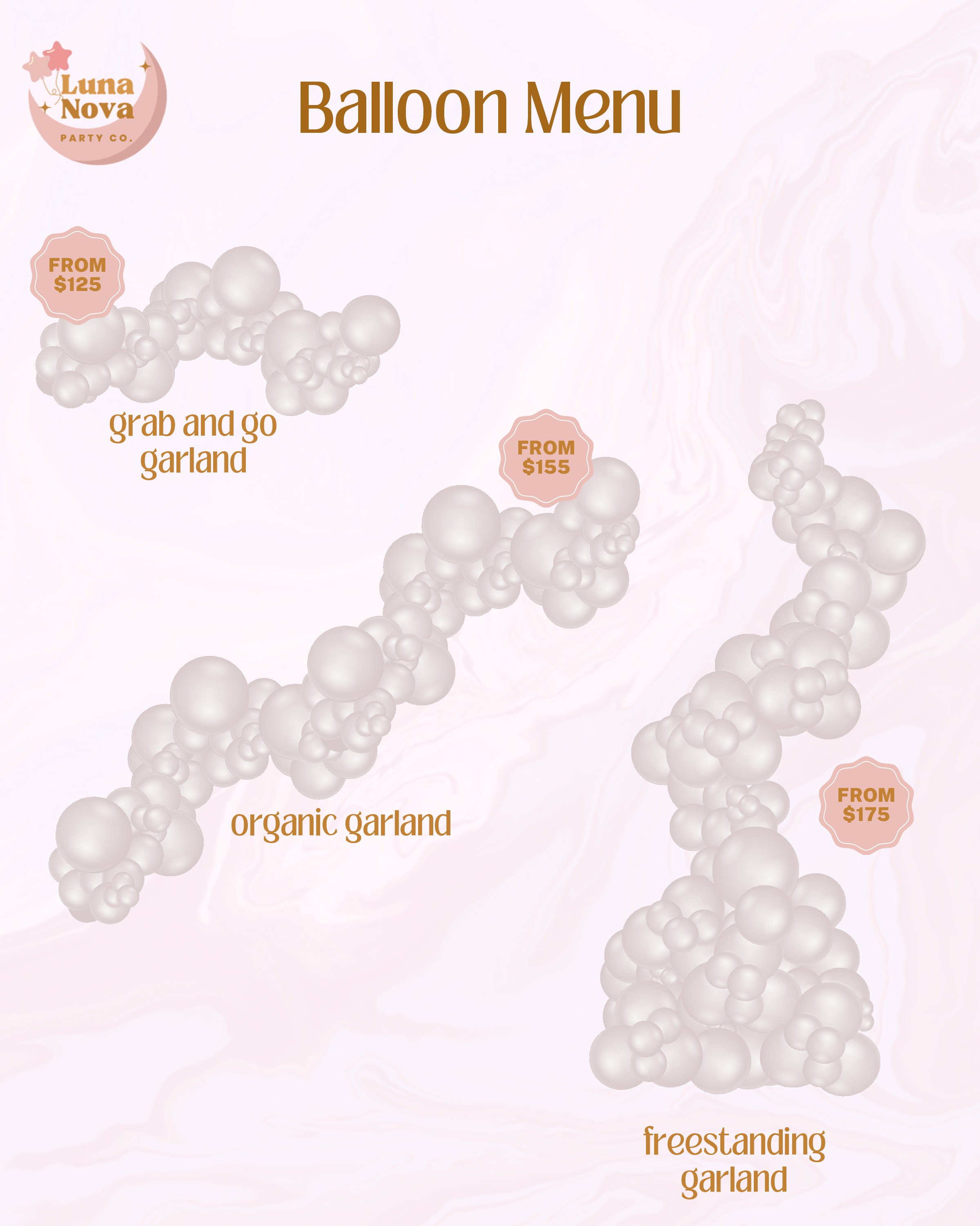 Garlands balloon menu illustration