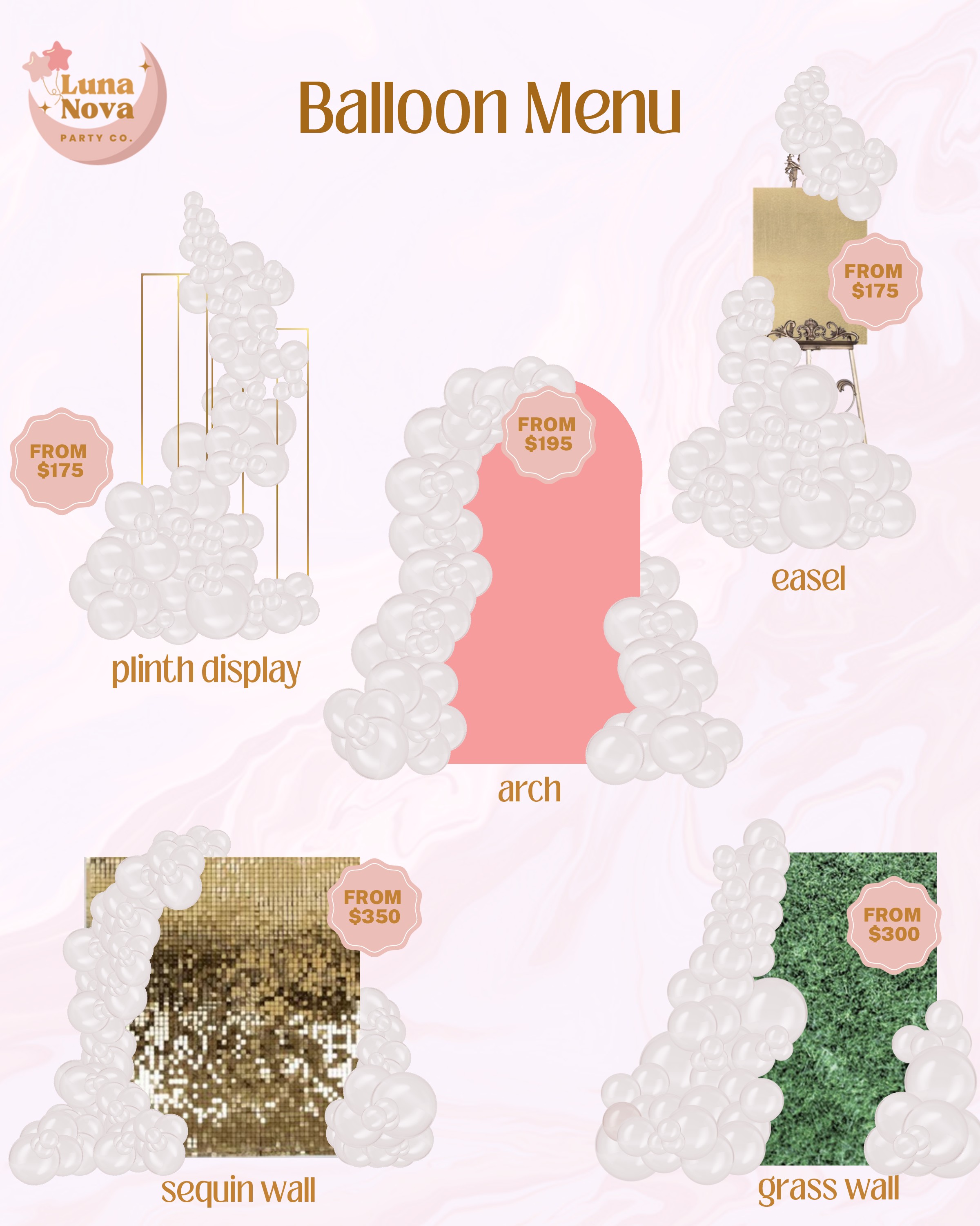 Backdrops & Displays balloon menu illustration