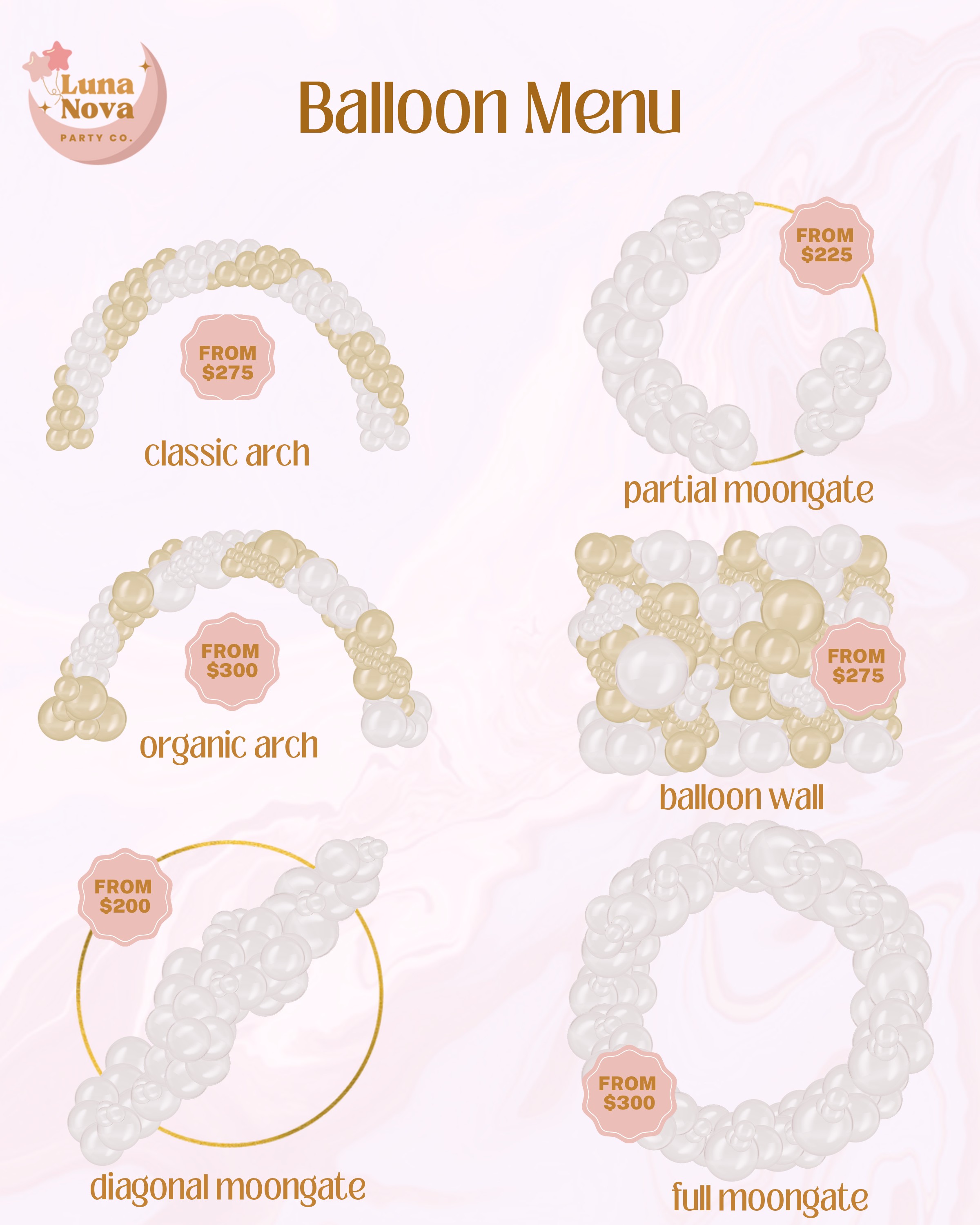 Arches & Moongates balloon menu illustration